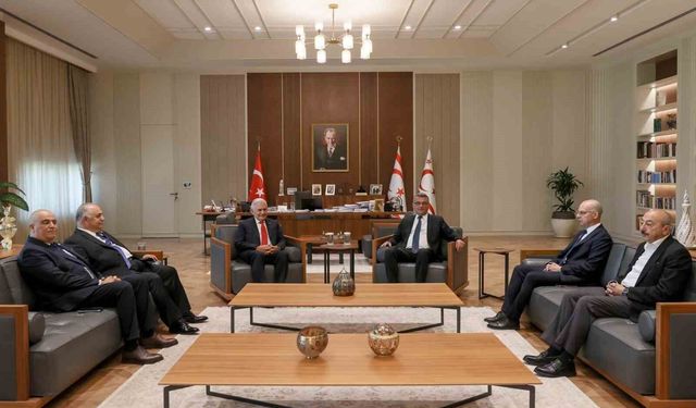 KKTC Cumhurbaşkanı Erhürman, TDT Aksakallar Konseyi Başkanı Binali Yıldırım ile görüştü