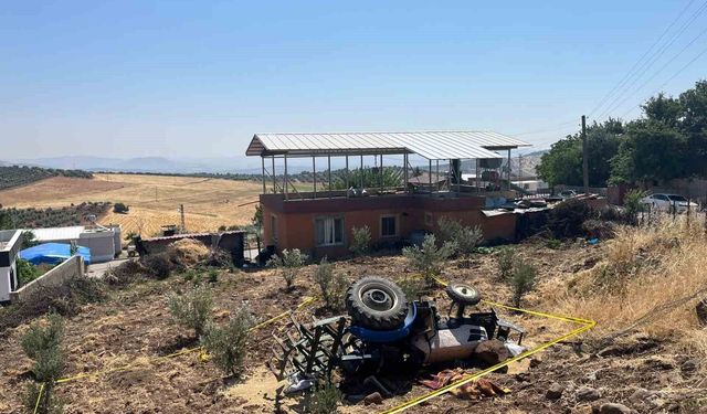 Kontrolden çıkarak devrilen traktörün sürücüsü hayatını kaybetti
