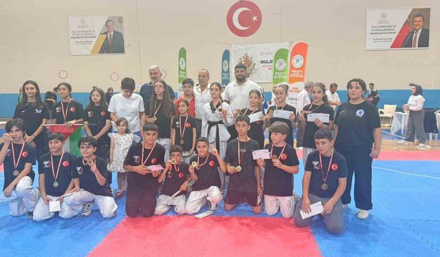 Minik tekvandocular şampiyonayı 18 madalyayla tamamladı