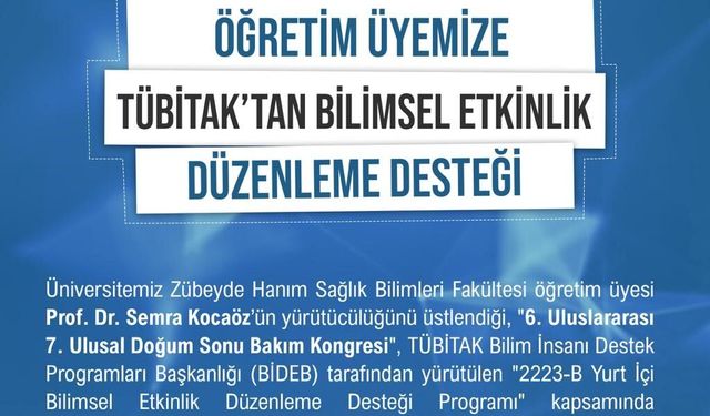NÖHÜ öğretim üyesine TÜBİTAK'tan kongre desteği