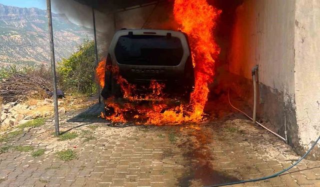 Siirt'te hafif ticari araçta çıkan yangın bitişikteki eve sıçradı