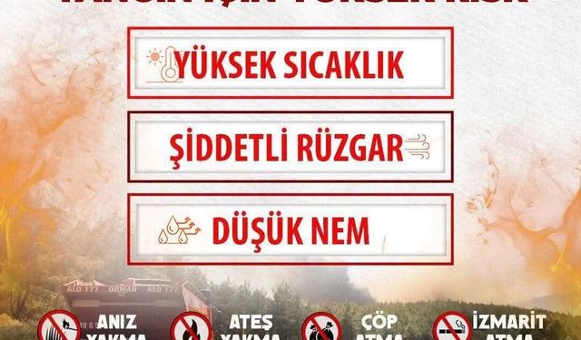 Sinop'ta iki ilçeye yüksek yangın riski uyarısı