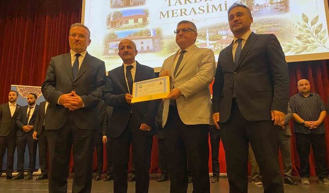 Sinop'ta örnek cami bahçelerine başarı belgesi