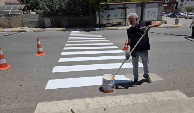 Şırnak'ta yaya geçitleri ve yol çizgileri yenileniyor