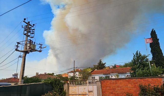 Susurluk'taki orman yangınına havadan ve karadan yoğun müdahale
