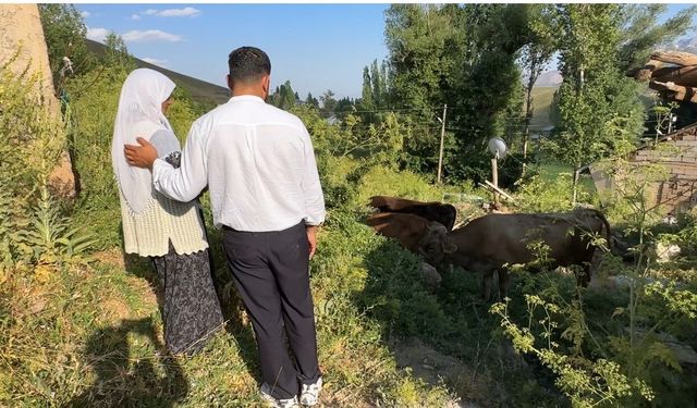 Uçurumdan düşen ineği için gözyaşı döken Ayni teyzeye yardım eli uzatıldı