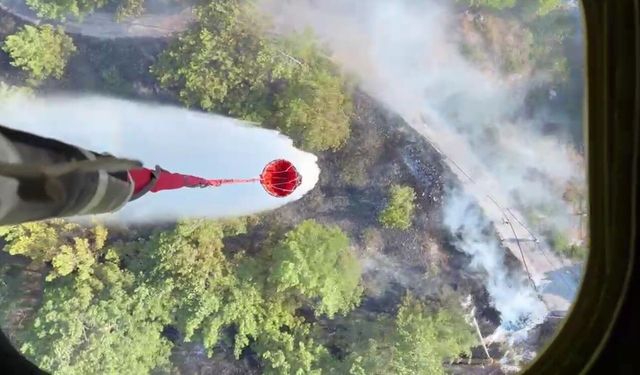 Ula'da yol kenarında çıkan yangın büyümeden söndürüldü