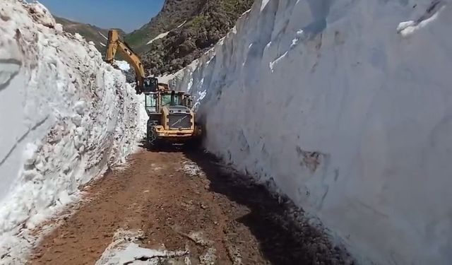 Yüksekova'da temmuz ayında kar tünelleri: 2 aylık çalışmada sona gelindi