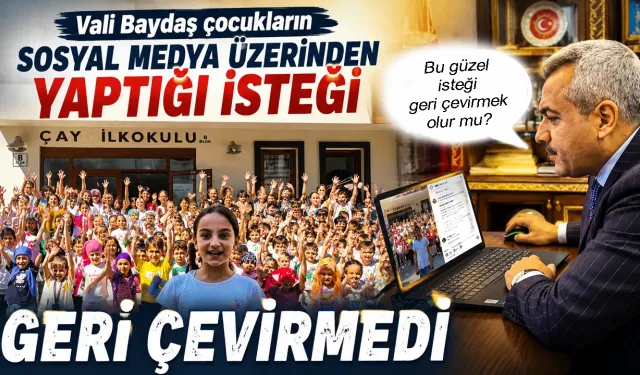 Vali Baydaş çocukların isteğini geri çevirmedi