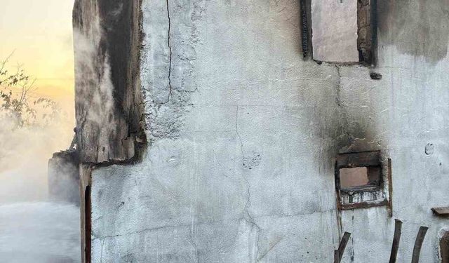 Bağ evinde çıkan yangın tarım makinelerini de kül etti