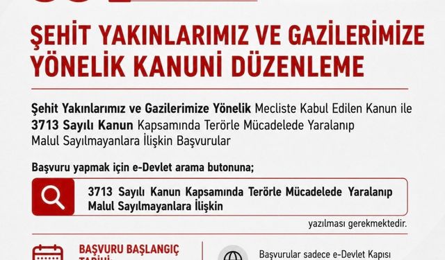 Bakan Göktaş: 'Terörle mücadelede malul sayılmayan vatandaşların başvuruları 1 Eylül'de başlıyor'