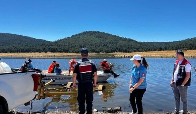 Bolu'da 500 metre kaçak ağ ele geçirildi