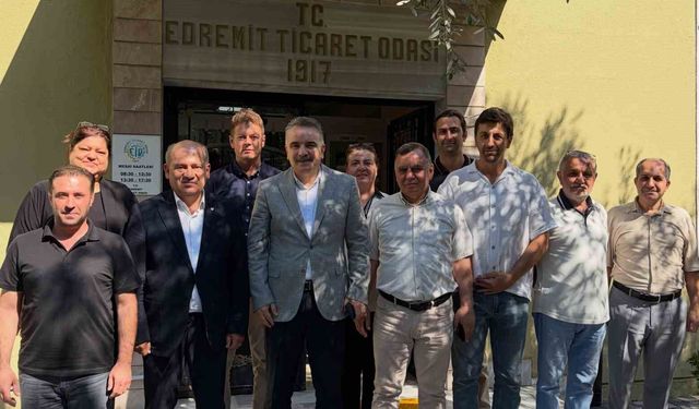 Edremit Kaymakamı Ahmet Odabaş'tan Edremit Ticaret Odası'na veda ziyareti