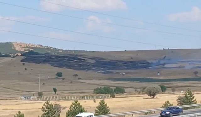 Kütahya'da otluk alanda çıkan yangın bekçi kulübesine sıçradı