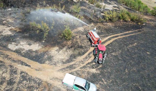 Makilik alanı alevler sardı, ekipler ve vatandaşlar seferber oldu