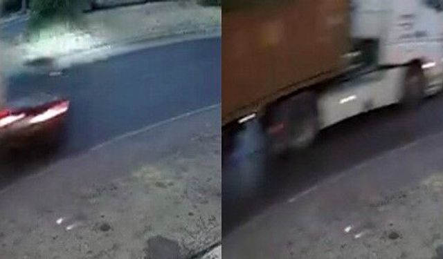 Mersin'de tırın çarptığı araç metrelerce sürüklendi