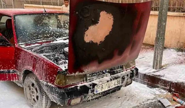 Siirt'te park halindeki otomobil alevlere teslim oldu