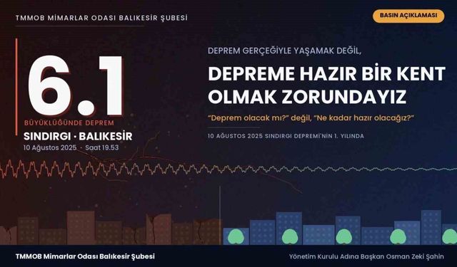 Sındırgı depreminin 1. yılında Mimarlar Odasından uyarı;