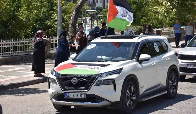 Siverek'te Filistin konvoyuna vatandaşlardan yoğun ilgi