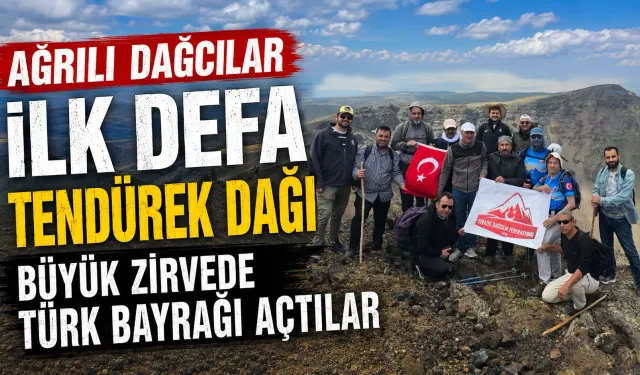 Ağrılı Dağcılar İlk Defa Tendürek dağı büyük zirvede Türk bayrağı açtılar
