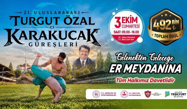 21. Uluslararası Turgut Özal Karakucak Güreşleri 3 ekimde düzenlenecek