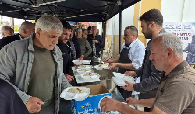 Alaçam'da Ahilik Haftası'nda ahi pilavı ikramı