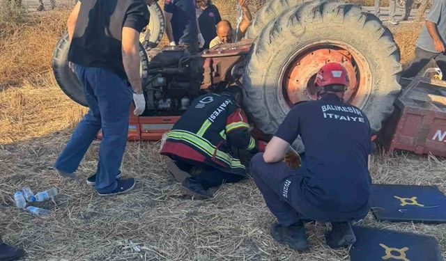 Balıkesir'de traktör ve otomobil kaza yaptı 2 yaralı