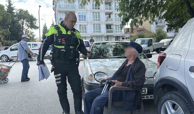 Burdur trafiğinde kızının ihbar ettiği 85'lik dede alarmı