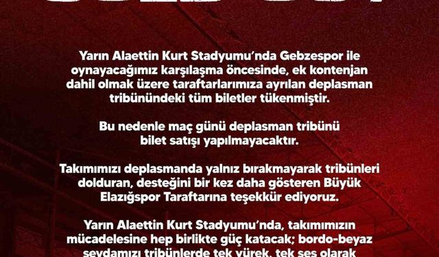 Elazığspor, deplasmanda kapalı gişe