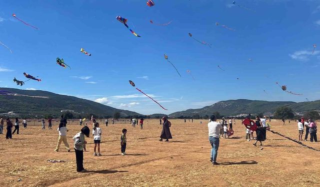 Menteşe'de gökyüzü uçurtmalarla renklendi