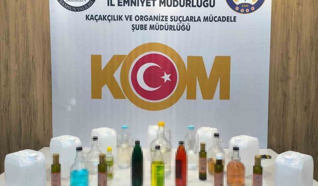 Samsun'da sahte içki operasyonu: 35 litre etil alkol ele geçirildi