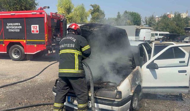 Şanlıurfa'da otomobil alevlere teslim oldu