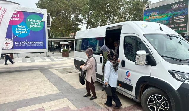 Sındırgı'da kadınlara kanser taraması için ulaşım desteği