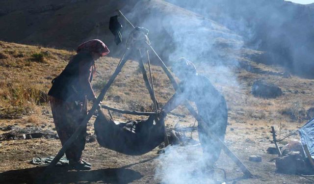 Şırnak'ın yaylalarında organik tereyağ