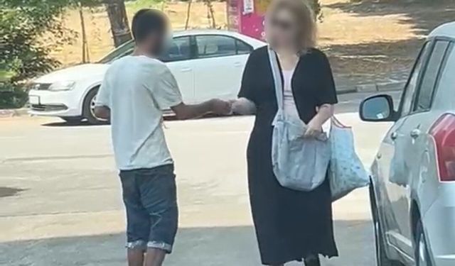 Sokak ortasında uçucu madde kullandı, kadının yolunu kesip para istedi