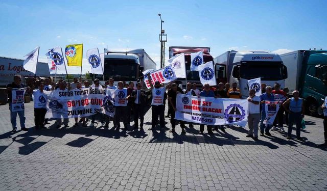 Tır şoförleri Kapıkule'de Schengen vizesi sorununa dikkat çekti
