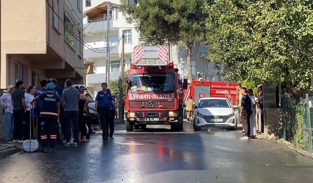 Tuzla'da 2 katlı binanın çatısı alev alev yandı