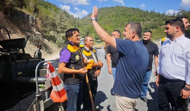 Yığılca'da Yedigöller grup yolu asfaltlanıyor