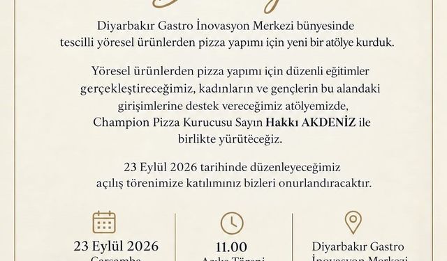Yöresel Ürünlerle Pizza Yapım Atölyesi hizmete açılıyor