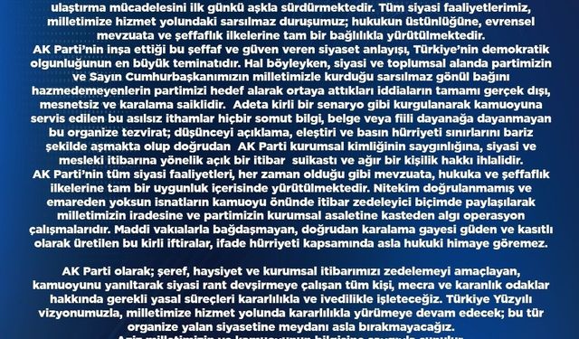 AK Parti'den sosyal medya paylaşımlarına tepki: 'Gerekli yasal süreçleri kararlılıkla ve ivedilikle işleteceğiz'