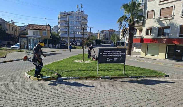 Balıkesir Büyükşehir Belediyesi'nden Ayvalık'ta refüj ve kavşaklarda temizlik