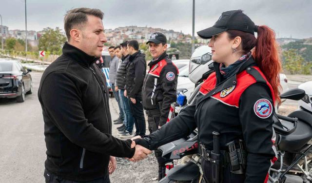 Emniyet Müdürü Çağlar'dan uygulama noktasına denetim