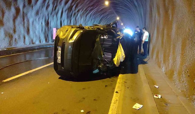 Eynesil tünelinde trafik kazası: 3 yaralı