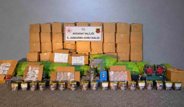 Kaçak sigara imalathanesine jandarma baskını