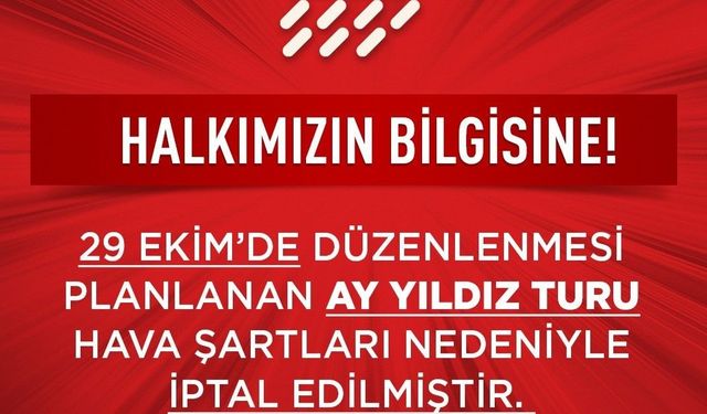 Kocasinan Belediyesinin Ay Yıldız Turuna hava engeli