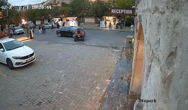 Nevşehir'de park halindeki ATV, bir anda hareket etti
