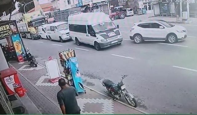 Nevşehir'de tırın neden olduğu zincirleme kaza kamerada