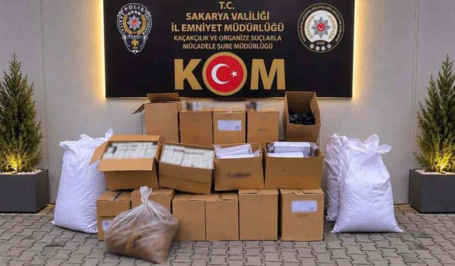 Sakarya'da binlerce makaron ele geçirildi: 2 gözaltı