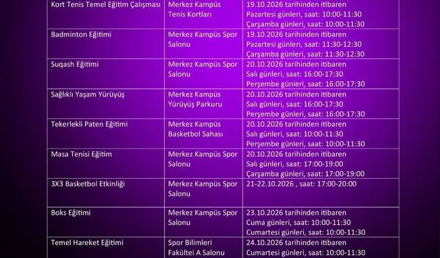 Spor dostu kampüste etkinlikler başladı