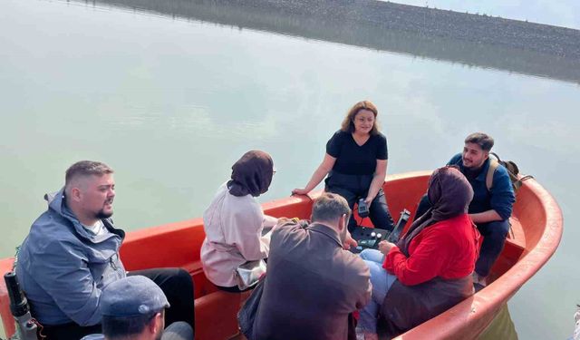 Su ürünleri fakültesi öğrencilerinden Demirören Barajı'nda saha çalışması